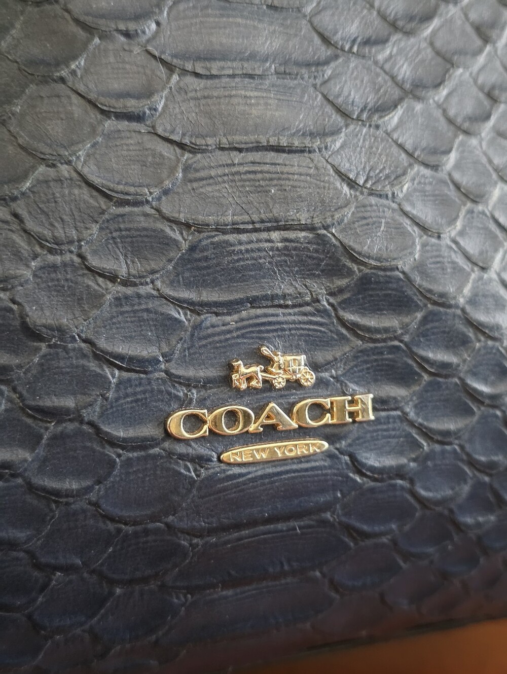 Coach 35326 Scout Hobo Python Embossed Denim Blue Leather Crossbody Bag - Picture 6 of 16